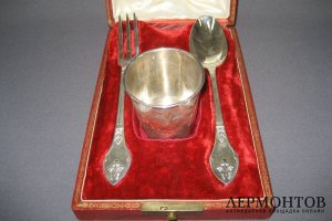 Подарочный набор Эгоист. Серебро 950 пробы. Франция, XIX век.