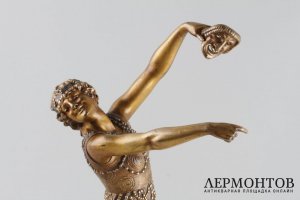 Скульптура Танец с маской. Joe Descomps. Бронза, золочение. Франция, 1920-е гг.