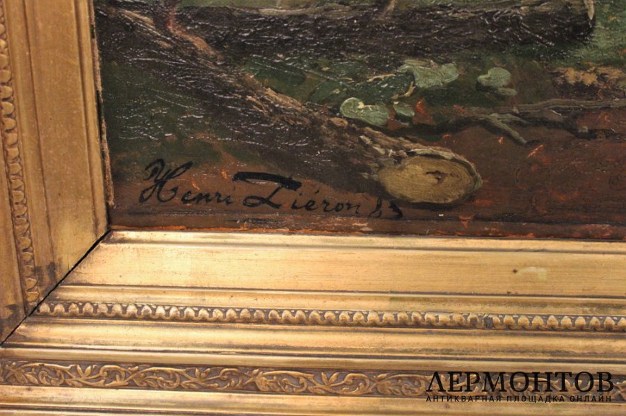 Картина. Пастух. Henri Joseph Pieron. Холст, масло.