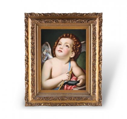 Пласт Амур, оттачивающий стрелу. Фарфор, живопись. Австрия. Anton Raphael Mengs