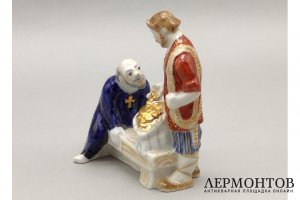 Статуэтка Балда принес оброк попу. По Пушкину. Ск. Львов Ю. Фарфор. Песочное, 1990е