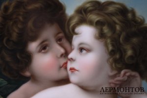 Пласт Путти. Фарфор, живопись. Франция, 19 век.  Худ. F.Beetz