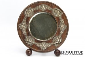 Зеркало настольное. Серебро, дерево. Европа, 1900е гг.
