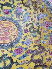 Большая пиала с драконами в коробке. Фарфор «яичная скорлупа», роспись, Китай, 1950-е