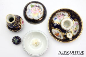 Туалетный набор. Германия, Мейсенская фарфоровая мануфактура, 19 век. Фарфор, роспись