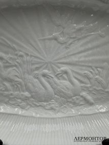 Блюдо для запекания из «Лебединого сервиза», 33,5 × 21 см. Фарфор, Meissen, Германия