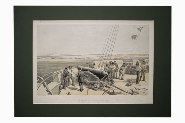 Литография. Вид на Севастополь с моря. Крымская война. Симпсон. Лондон, 1955 г.