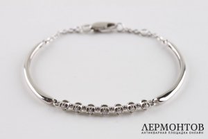 Браслет с бриллиантами. Белое золото 585 пробы.