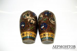 Вазы парные. Бронза, эмаль. Китай, XIX век.