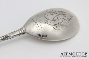 Чайная ложка медведь. Серебро 84 пробы. Россия, 1908 год.
