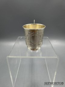 Чарка с цветочным декором. Серебро 84 пробы, Россия, 1880-е годы