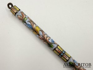 Перьевая ручка. Россия, нач. 20 века. Серебро 84 пр, расписная эмаль.