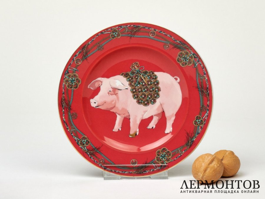 Тарелка настенная «Свинья». Фарфор, Rosenthal, Германия