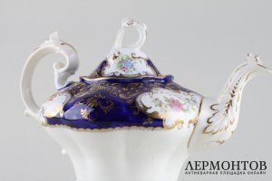 Чайник. Фарфор, кобальт. Англия. XIX век.