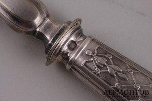 Крупный сервировочный набор из 4-х приборов. Франция, нач. 20 века. Серебро 950 пробы