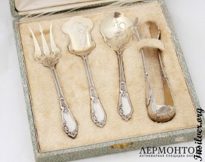 Набор для закусок Louis Ravinet et Charles Denfert. Серебро 950. Франция