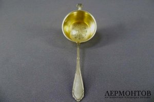 Ситечко для заварки. Серебро 950 пробы, золочение. Франция, XIX век.