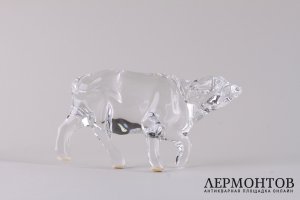 Статуэтка Бык. Франция, фирма Baccarat. Хрусталь, резьба. Символ 2021 года.