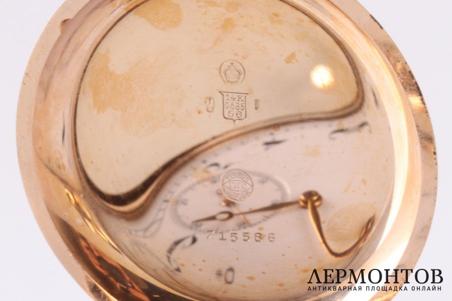 Часы мужские карманные International Watch Co. Золото 585. Швейцария, 1900е-1920е