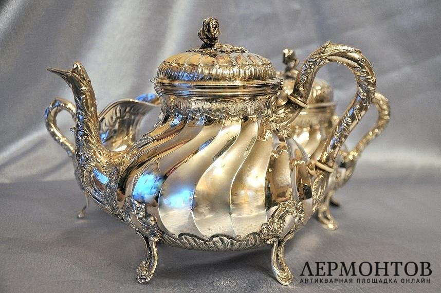 Чайный сервиз Henri Lapeyre. Серебро 950. Франция