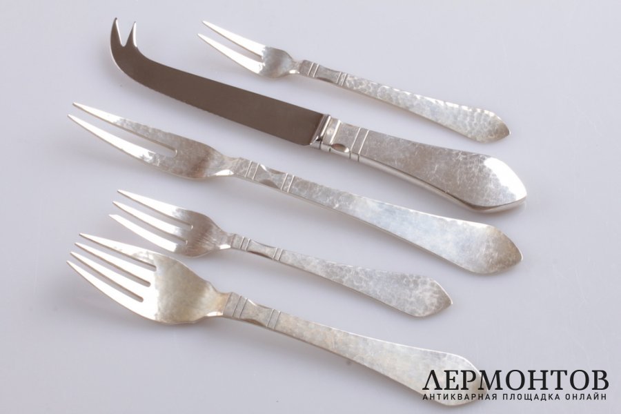 Столовый сервиз на 14 персон. Georg Jensen. Серебро 925 пробы. Дания