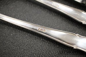 Столовый сервиз на 12 персон Vereinigte. Серебро 800 пробы. Германия, кон. XIX в.