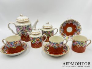 Сервиз чайный-кофейный.Германия, мануфактура SP Dresden, рубеж 19-20 вв. Фарфор.