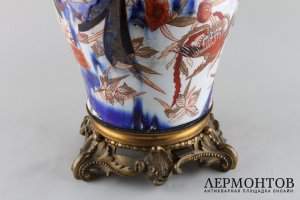 Ваза-курильница с изображением львов сиси. Роспись. Англия, подражание Японии, XIX в.
