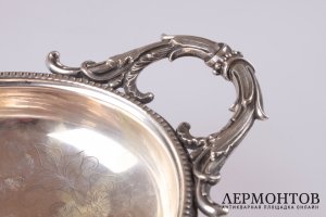 Сухарница в классическом стиле. Серебро 750 пробы. Европа