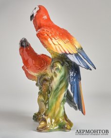 Скульптура «Попугаи ара». Керамика, Ceramiche Boxer, Италия, 1980–1990-е годы
