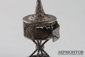 Бсамим для субботних благовоний в форме башни. Зап. Европа, 1 пол. 20 в. Серебро 925.