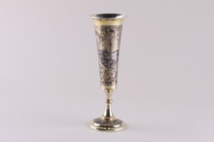 Бокал. Александровская колонна. Памятник Петру I. Серебро 84, чернь. Россия, 1840 г.