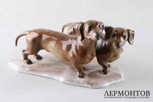 Статэтка Таксы. Фарфор, роспись. Германия, Rosenthal, 1934.