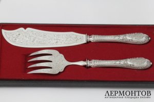 Набор для сервировки рыбы. Серебро 950. Франция