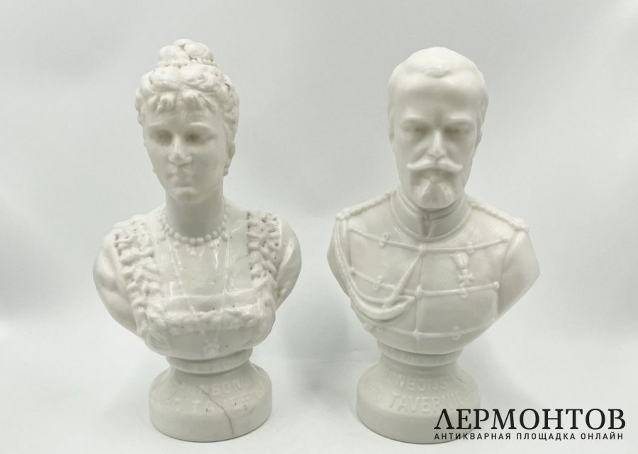 Император Николай II и Императрица Александра Федоровна. Молочное стекло.