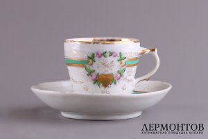 Чайная пара. Фарфор. Завод М. Куриного, до 1917 г.