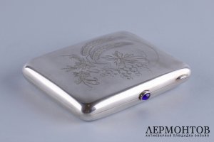 Портсигар. Артель Московский ювелир. Серебро 875 пробы. СССР, до 1960 г.