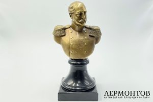 Бюст Император Николай I. Россия, 1860-е гг. Бронза, мрамор.