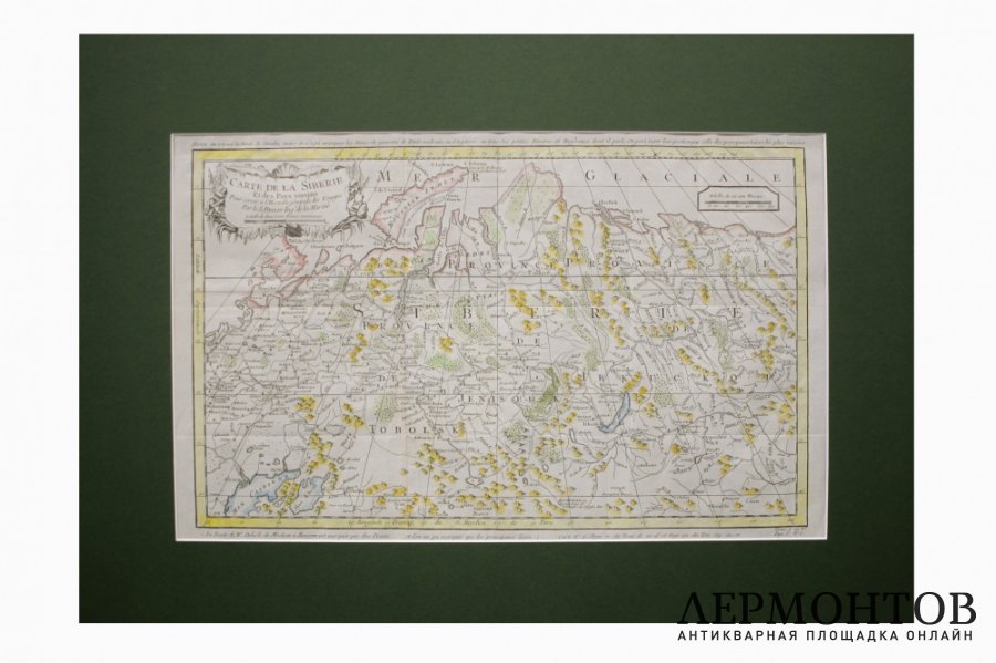 Карта Сибири и соседних стран. Jacques-Nicolas Bellin. Париж, 1757 год.