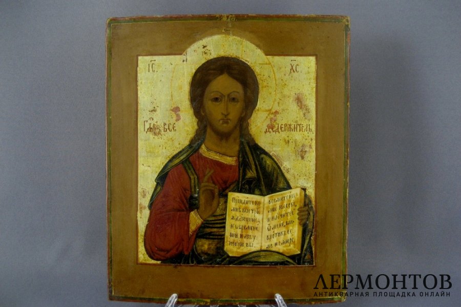 Господь Вседержитель. Дерево, темпера, бронза, серебрение. Россия, XIX век.