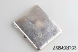 Портсигар. Серебро 84 пробы. Российская империя, 12 артель, 1908-17.