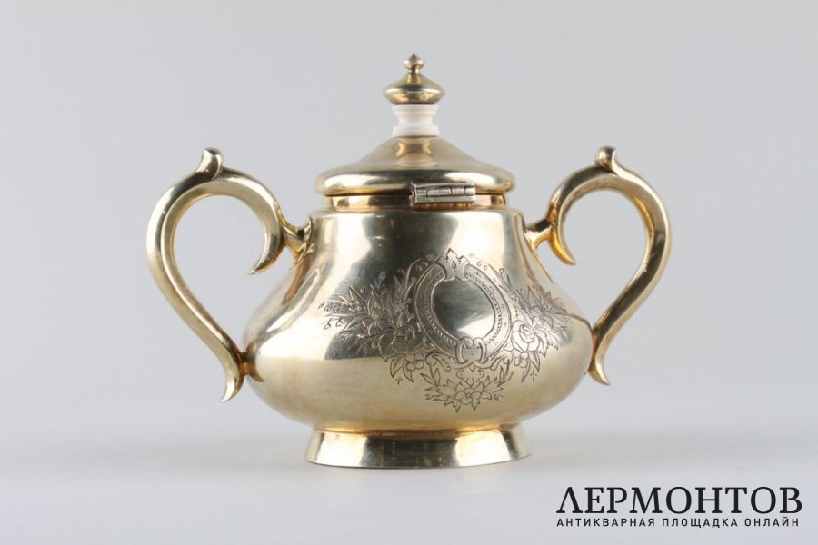 Сахарница. А.Афанасьев. Серебро 84 пробы. Российская империя.