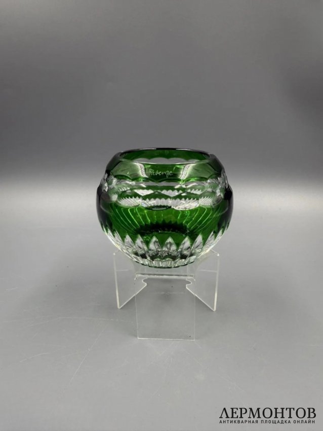 Парные подсвечники «Nadya», изумрудный и аметистовый. Цветной хрусталь, Faberge