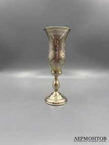 Бокал с цветочным декором. Серебро 84 пробы, И. А. Свешников, Россия, 1872 год