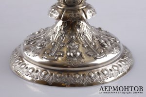 Ваза для фруктов и сладостей на ножке в викторианском стиле. Серебро 925. Англия