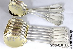 Набор для мороженого Boivin. Серебро 950. Франция 