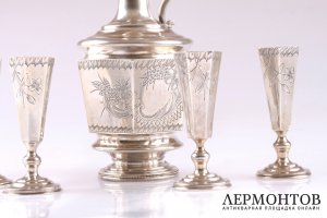 Ликерный набор Р. Аристархов. Серебро 84 пробы. Российская империя