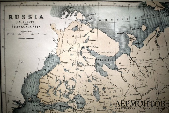 Карта. Российская империя в Европе. W. Hughes. Англия, 1860-е годы.