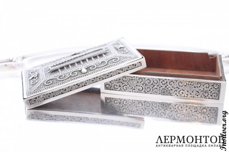 Шкатулка ажурная. Серебро 800. Франция