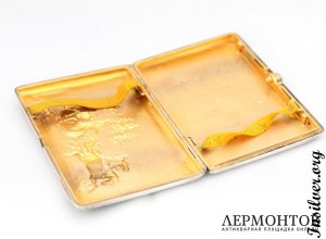 Портсигар "Тройка". Серебро 84. Россия